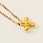 Gold color / 1 Piece Simple Series Daily Letter X Titanium Steel  Gold Color Unisex Pendant Necklaces Picture24